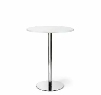 КАФЕ/CAFE Стол д80 выс105 БЕЛЫЙ/ХРОМ