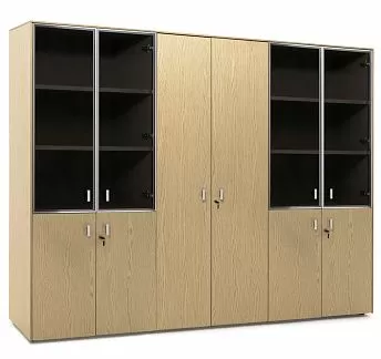 ЭКЗЕ/EXE Шкаф комби x 2 с гардер ДУБ СВЕТЛЫЙ/АЛЮМ
