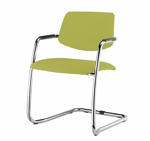 УРБАН/URBAN Кресло полозья, ткань ЗЕЛЕНЫЙ/ХРОМ