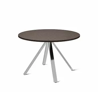 ЭКЗЕ/EXE Стол д/перег. круглый Хром ОРЕХ МАРОНЕ/ХРОМ