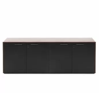 МУРАНО/MURANO Шкаф низкий, 4 двери КАЛЬЯРИ/ЧЕРНЫЙ