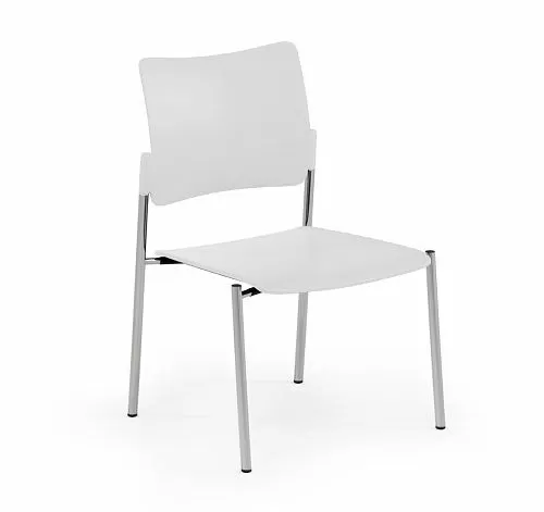 ПИНКО/PINKO Кресло пластик, 4 оп,б/п БЕЛЫЙ/ХРОМ