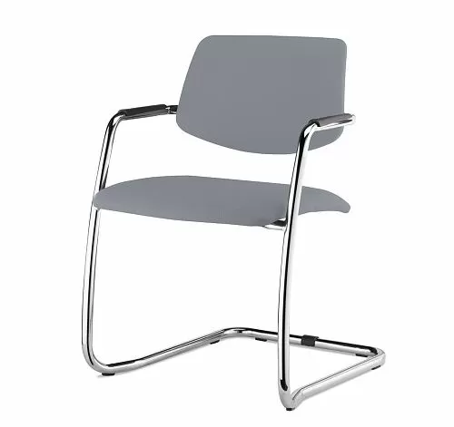 УРБАН/URBAN Кресло полозья, ткань СЕРЫЙ/ХРОМ