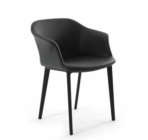 КОРФУ МЯГК/CORFU SOFT Кресло кожа, антр АНТРАЦИТ/ЧЕРНЫЙ