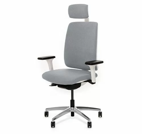 ДИОН Б/DION W Кресло,синх, 1Д,подг,ал СЕРЫЙ/БЕЛЫЙ/АЛЮМ