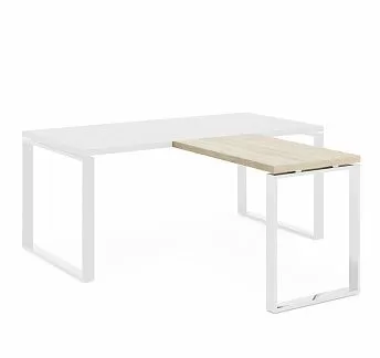 РОТОНДА/ROTONDA Приставка 100x60 хром ДУБ СВЕТЛЫЙ/ХРОМ