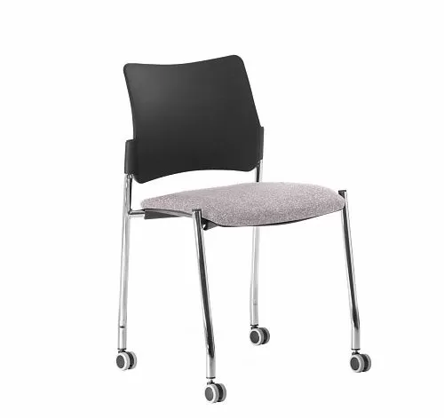 ПИНКО/PINKO Кресло на колесах б/подл ЧЕРН/СЕРЫЙ/ХРОМ