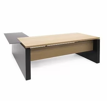 РЕНЦ/RENZ Стол письм. с прав.прист. СВ.ЭВКАЛИПТ/ЧЕРНЫЙ