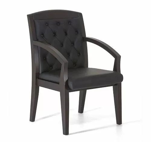 СЕНАТОР ЛЮКС/SENATOR LUX Кресло на 4-х опор ЧЕРНЫЙ/ДУБ ФЕРРО