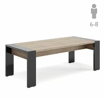 ЛАВА/LAVA Стол для перегов 220 глян ГАВАНА/СЕРЫЙ ГЛЯНЕЦ