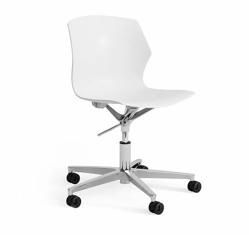 СОЛЕ/SOLE Кресло пластик конфенц БЕЛЫЙ/ХРОМ