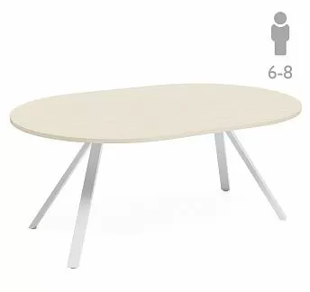 АСТРО/ASTRO Стол переговоров 180 ДУБ СВЕТЛЫЙ/БЕЛЫЙ