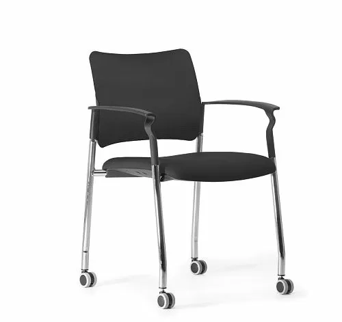 ПИНКО/PINKO Кресло на колесах, подл ЧЕРН/ЧЕРНЫЙ/ХРОМ