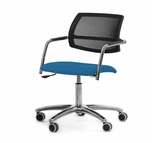 УРБАН-СЕТКА/URBAN-MESH Кресло крест, ткань ГОЛУБОЙ/ХРОМ